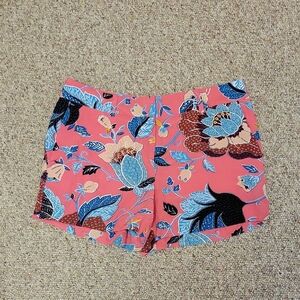 LOFT Pink & Blue Floral Shorts Summer Vacation Coastal Beach Sz 0 New